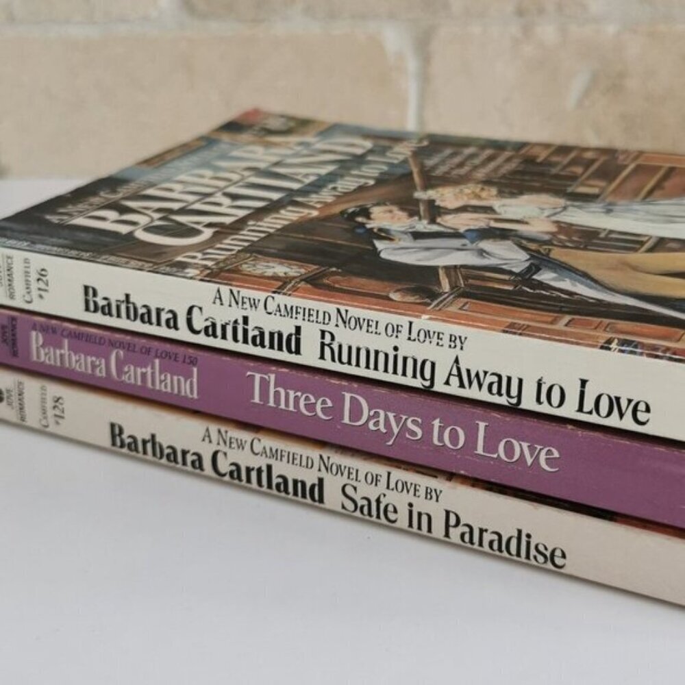 Barbara Cartland Set of 3 Paperbacks Vintage Romance Novels Camfield Novel Love